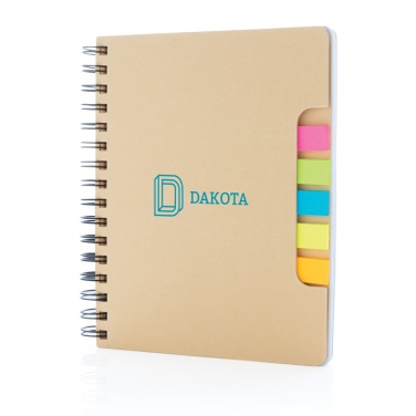 Logotrade promotional product picture of: A5 Kraft spiral notebook with sticky notes